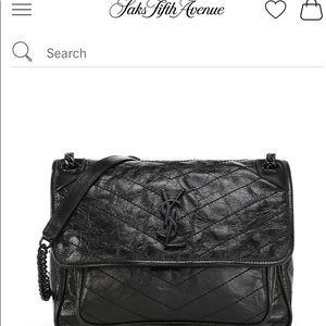 Authentic Saint Laurent Medium Niki Leather Crossbody Bag